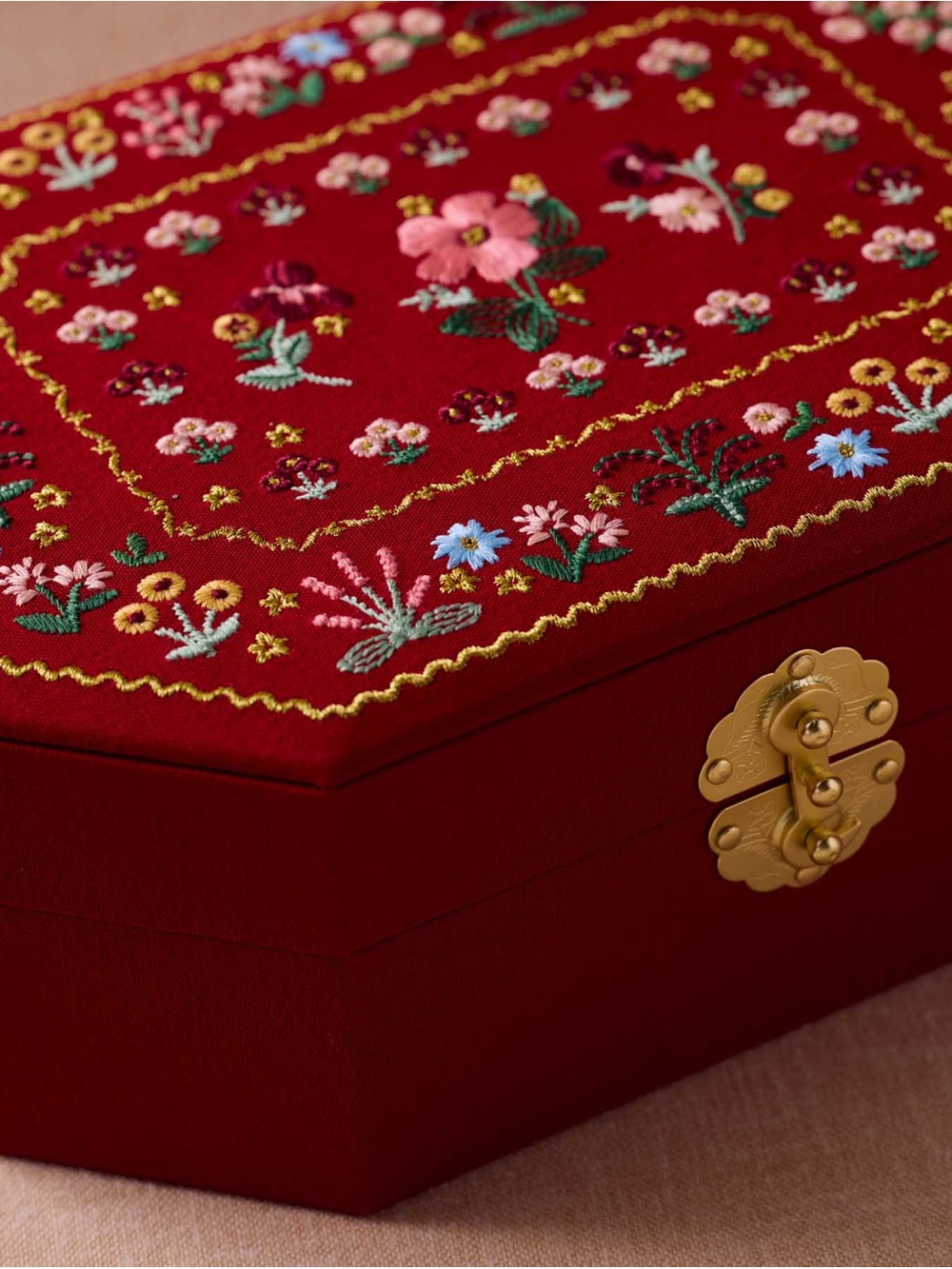Gemma Embroidered Jewelry Box - Picture 9 of 10